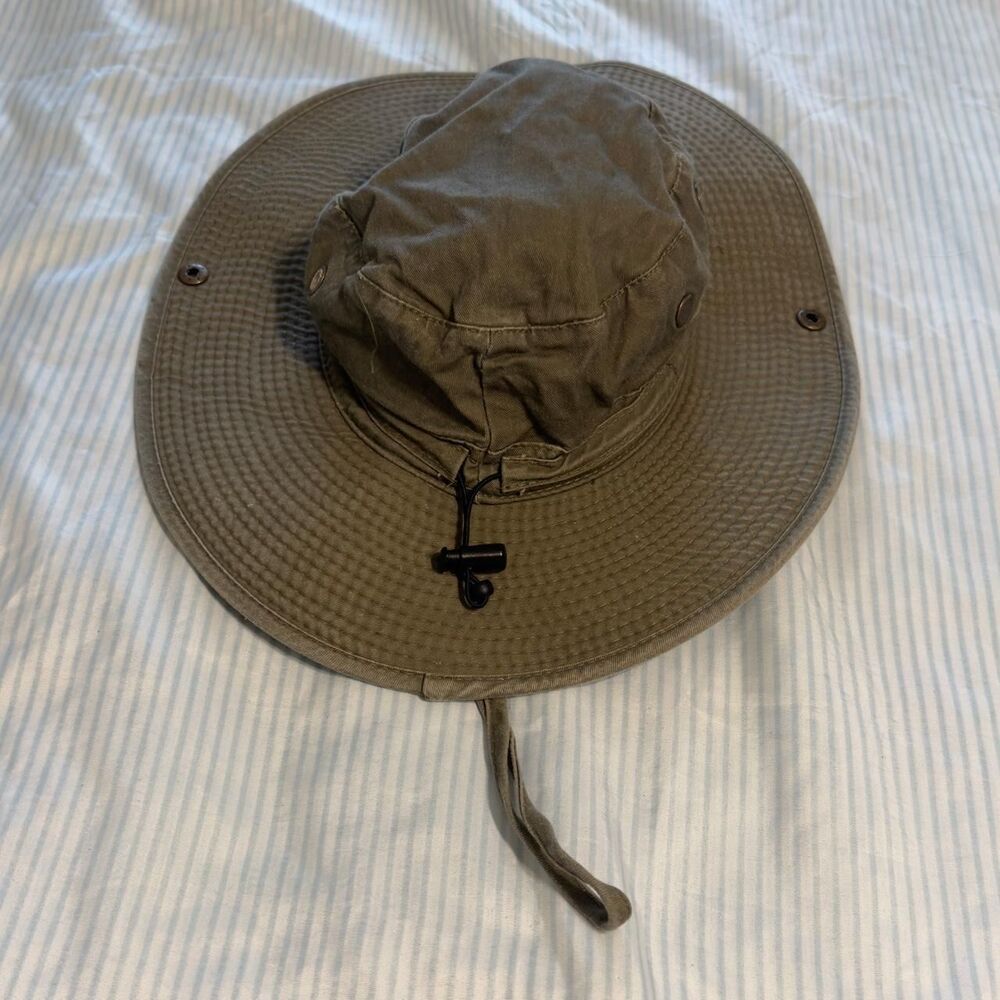 Magellan Outdoors Boonie Hat Olive Green Cotton Sun Hat with Adjustable Strap